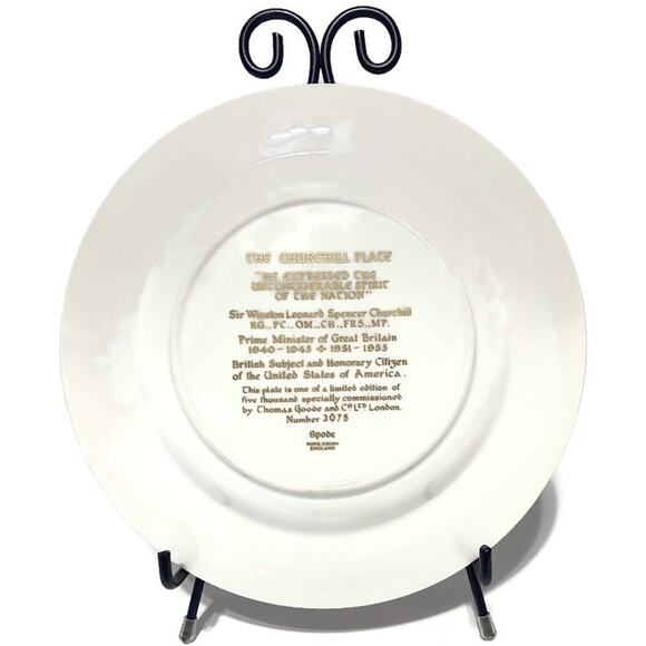 Spode The Churchill Bone China Commemorative Plate by Thomas Goode Commission - Picture 3 of 6